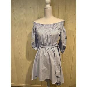 ASTR the Label Striped Off The Shoulder Dress Small